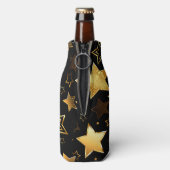 Naadloos patroon met gouden sterren flesjeskoeler (Fles Achterkant)