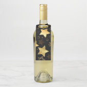 Naadloos patroon met gouden sterren flessenhanger (Op fles)