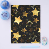 Naadloos patroon met gouden sterren flyer (Enkel)