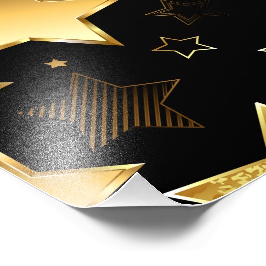 Naadloos patroon met gouden sterren foto afdruk (Hoek)