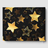 Naadloos patroon met gouden sterren gastenboek (Achterkant)