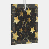 Naadloos patroon met gouden sterren glas ornament (Voorkant Rechts)