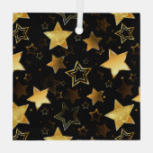 Naadloos patroon met gouden sterren glas ornament (Achterkant)