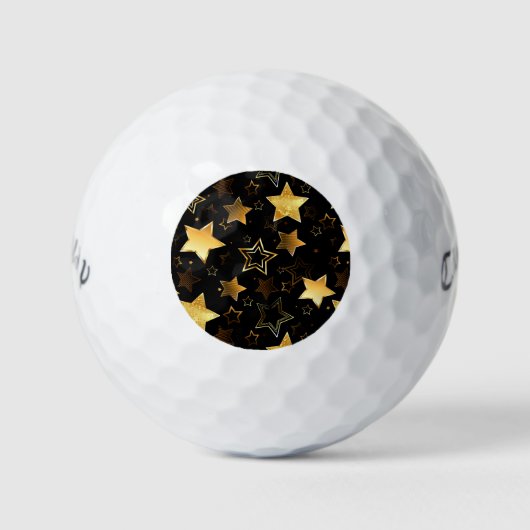 Naadloos patroon met gouden sterren golfballen (Voorkant)