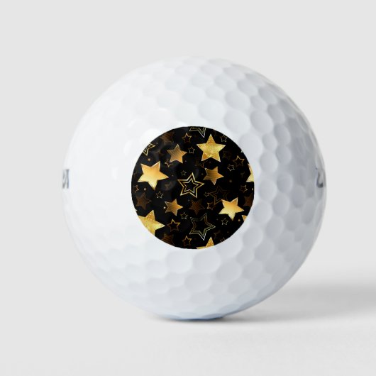 Naadloos patroon met gouden sterren golfballen (Voorkant)
