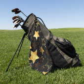 Naadloos patroon met gouden sterren golfhanddoek (Groen)