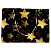 Naadloos patroon met gouden sterren groot cadeauzakje (Achterkant)