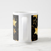 Naadloos patroon met gouden sterren grote koffiekop (Achterkant)