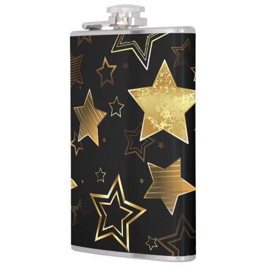 Naadloos patroon met gouden sterren heupfles (Links)