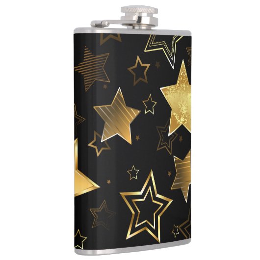 Naadloos patroon met gouden sterren heupfles (Rechts)