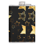 Naadloos patroon met gouden sterren heupfles (Achterkant)