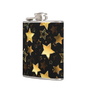 Naadloos patroon met gouden sterren heupfles (Links)