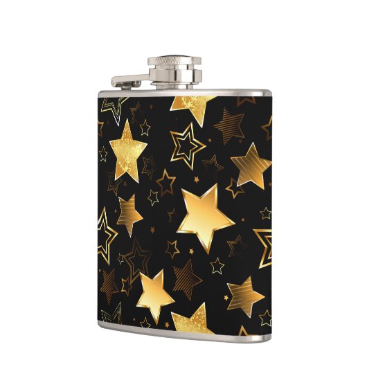 Naadloos patroon met gouden sterren heupfles (Links)