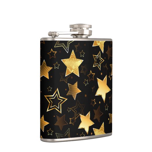 Naadloos patroon met gouden sterren heupfles (Rechts)