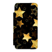 Naadloos patroon met gouden sterren incipio iPhone portemonnee hoesje (Voorkant Agenda)