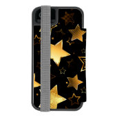 Naadloos patroon met gouden sterren incipio iPhone portemonnee hoesje (Agenda Achterkant)