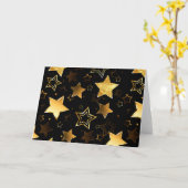 Naadloos patroon met gouden sterren kaart (Gele Bloem)