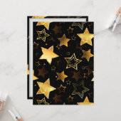 Naadloos patroon met gouden sterren kaart (Voorkant / Achterkant in situ)