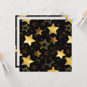 Naadloos patroon met gouden sterren kaart (Voorkant / Achterkant in situ)
