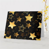 Naadloos patroon met gouden sterren kaart (Gele Bloem)