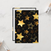 Naadloos patroon met gouden sterren kaart (Voorkant / Achterkant in situ)