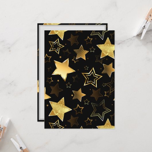 Naadloos patroon met gouden sterren kaart (Voorkant / Achterkant in situ)