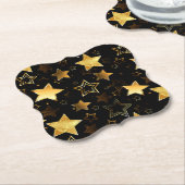 Naadloos patroon met gouden sterren kartonnen onderzetters (Gekanteld)