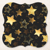 Naadloos patroon met gouden sterren kartonnen onderzetters (Voorkant)