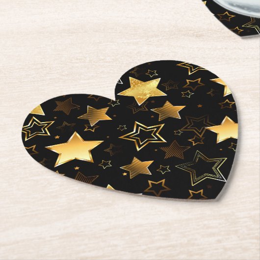 Naadloos patroon met gouden sterren kartonnen onderzetters (Gekanteld)