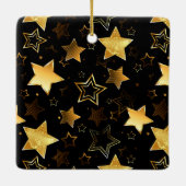 Naadloos patroon met gouden sterren keramisch ornament (Achterkant)
