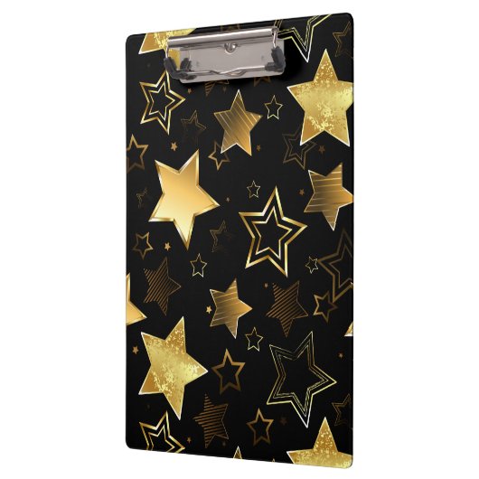 Naadloos patroon met gouden sterren klembord (Links)