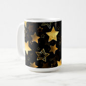 Naadloos patroon met gouden sterren koffiemok (Voorkant links)