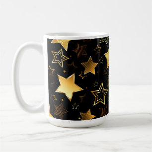 Naadloos patroon met gouden sterren koffiemok
