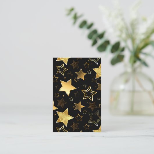 Naadloos patroon met gouden sterren kortingskaartje (Staand voorkant)