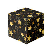 Naadloos patroon met gouden sterren kubus (Achter hoekig)