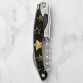 Naadloos patroon met gouden sterren kurkentrekker (Achterkant)