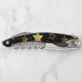 Naadloos patroon met gouden sterren kurkentrekker (Achterkant)