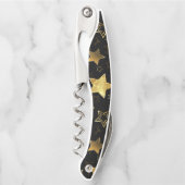 Naadloos patroon met gouden sterren kurkentrekker (Voorkant)