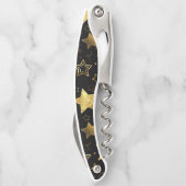 Naadloos patroon met gouden sterren kurkentrekker (Achterkant)