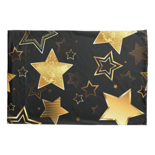 Naadloos patroon met gouden sterren kussensloop (Achterkant-Links)