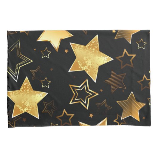 Naadloos patroon met gouden sterren kussensloop (Voorkant-Rechts)