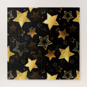Naadloos patroon met gouden sterren legpuzzel (Horizontaal)