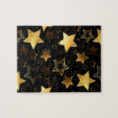 Naadloos patroon met gouden sterren legpuzzel (Horizontaal)