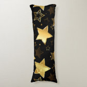 Naadloos patroon met gouden sterren lichaamskussen (Voorkant Verticaal)