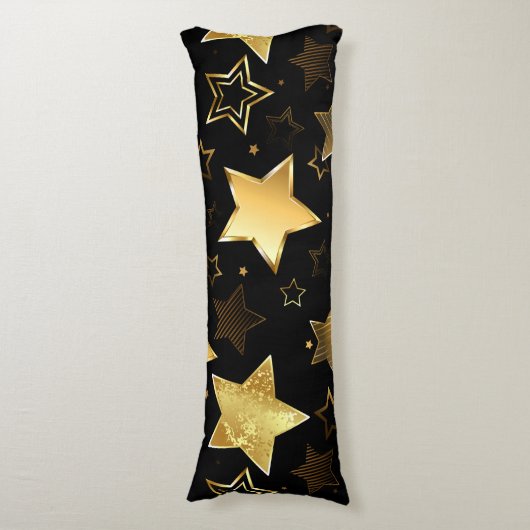 Naadloos patroon met gouden sterren lichaamskussen (Voorkant Verticaal)