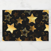 Naadloos patroon met gouden sterren likeurfles etiket (Enkel label)