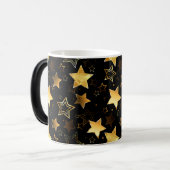 Naadloos patroon met gouden sterren magische mok (Voorkant links)