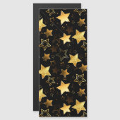 Naadloos patroon met gouden sterren magnetische uitnodiging (Voorkant / Achterkant)