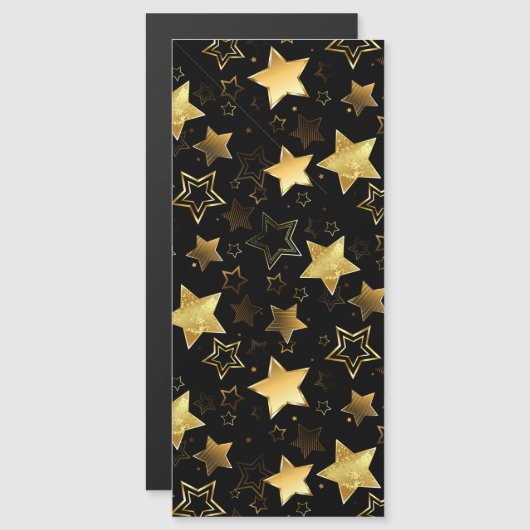 Naadloos patroon met gouden sterren magnetische uitnodiging (Voorkant / Achterkant)