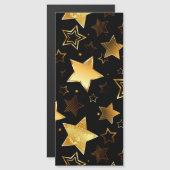 Naadloos patroon met gouden sterren magnetische uitnodiging (Voorkant / Achterkant)